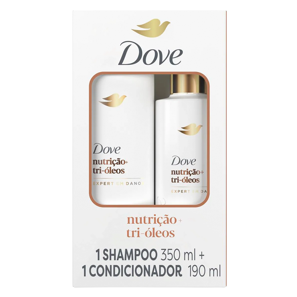 Kit Dove Nutrição + Tri-Óleos Shampoo 350ml + Condicionador 175ml