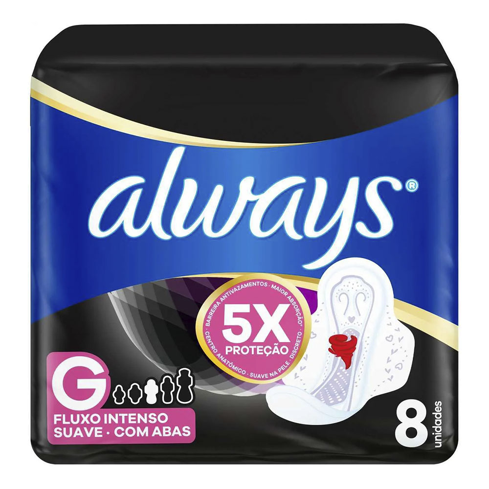 Absorvente Always Noturno com Abas 8 Unidades