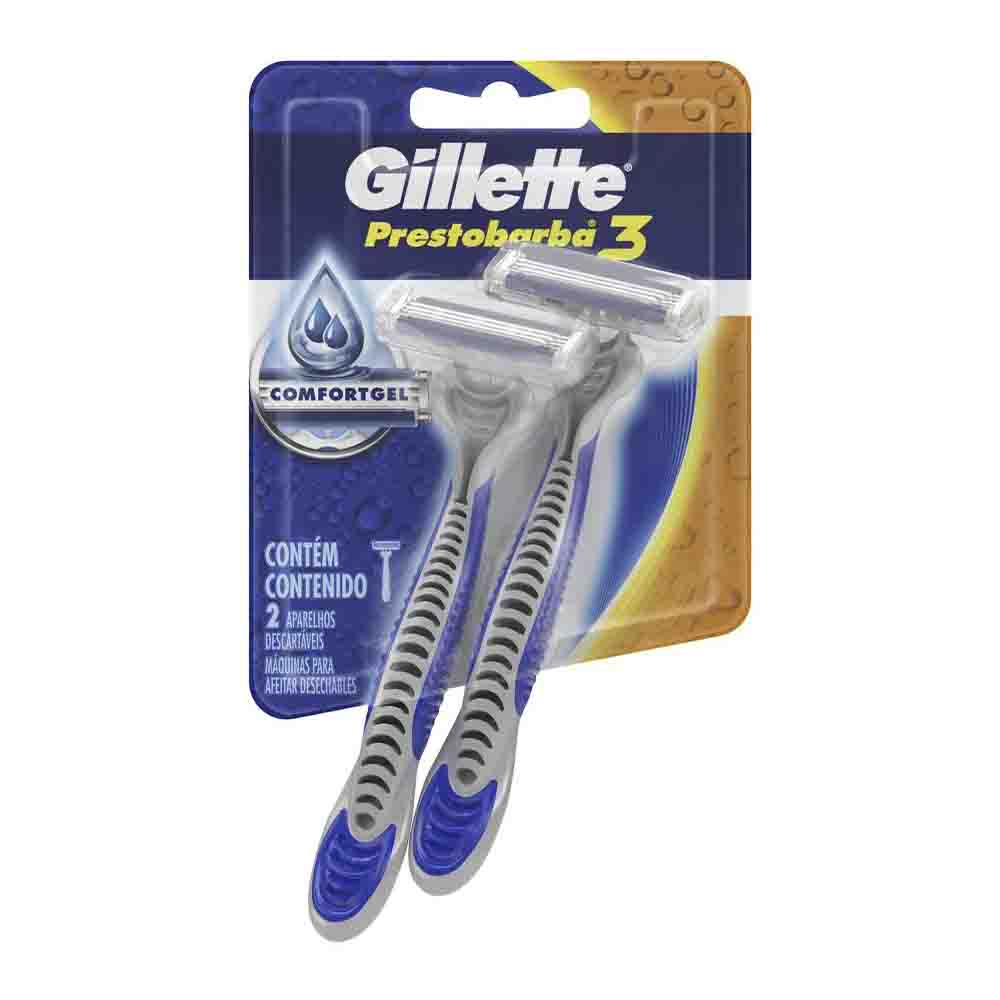 Aparelho de Barbear Prestobarba 3 Masculino Gillette com 2un