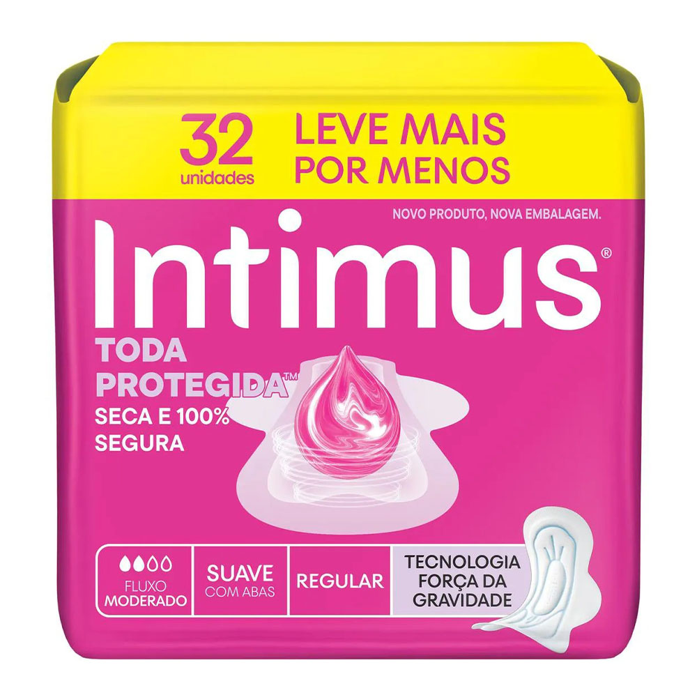 Absorvente Intimus Toda Protegida Suave com Abas com 32 Unidades