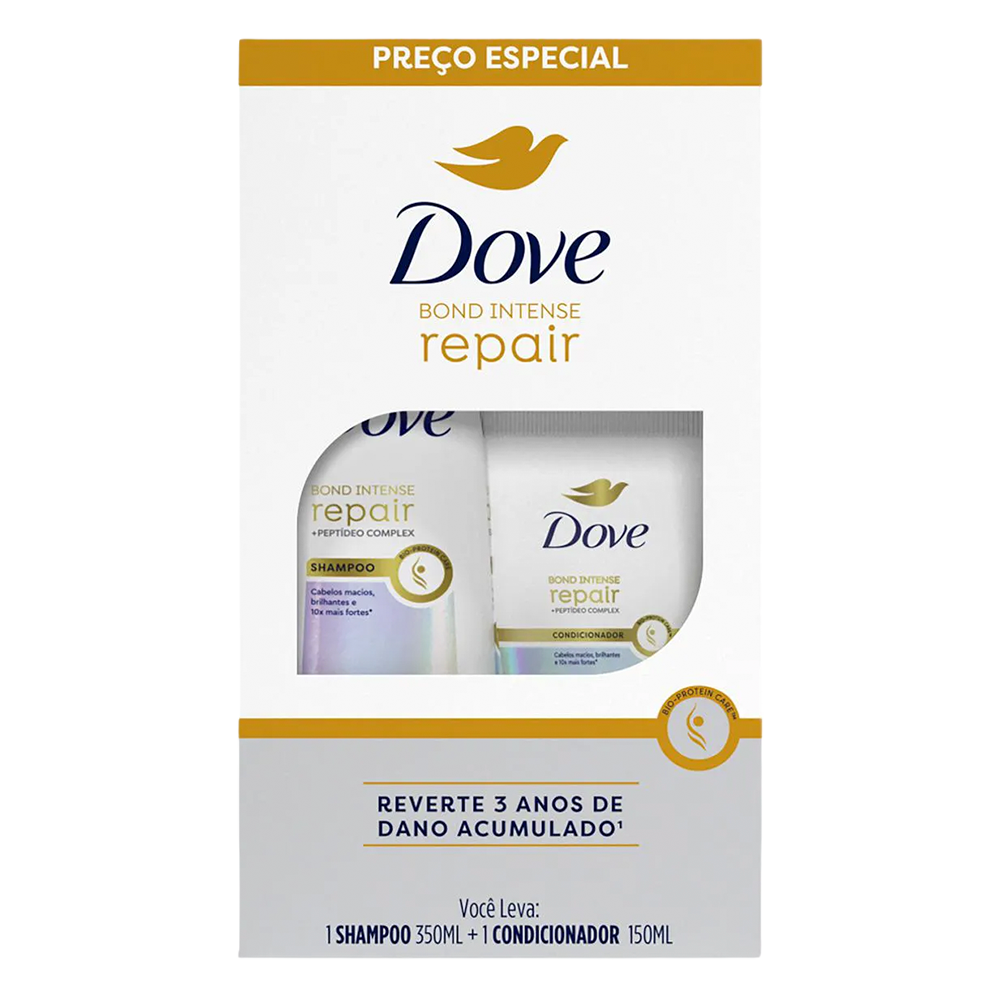 Kit Dove Bond Intense Repair Shampoo 350ml + Condicionador 150ml
