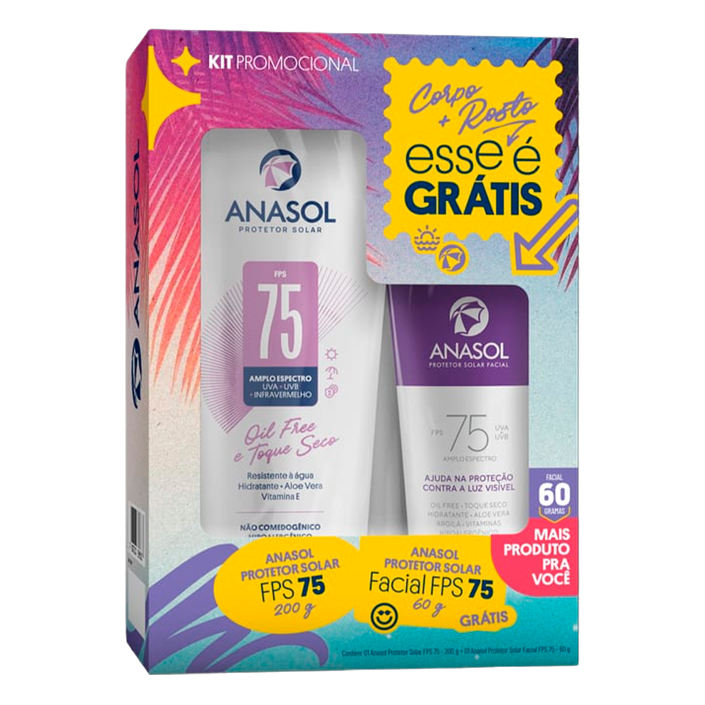 Kit Protetor Solar Anasol  FPS75 Corporal 200g + Facial FPS75 60g