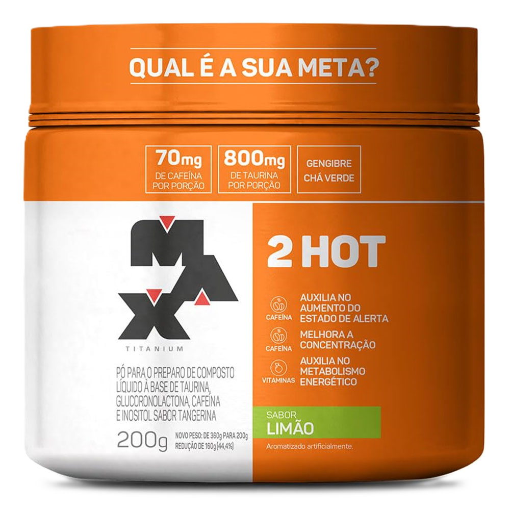 2 Hot Termogênico 200gr Limão - Max Titanium