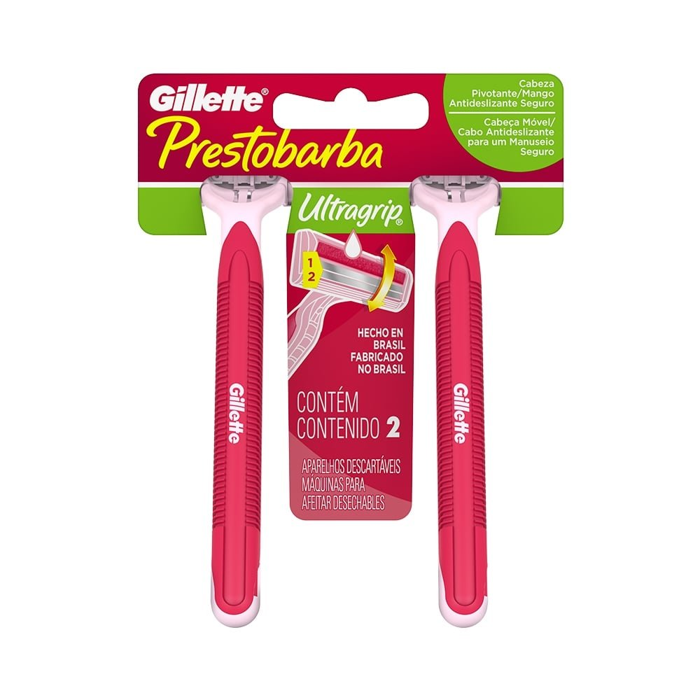 Aparelho Barbear Gillette Prestobarba Ultragrip Feminino 2 Unidades