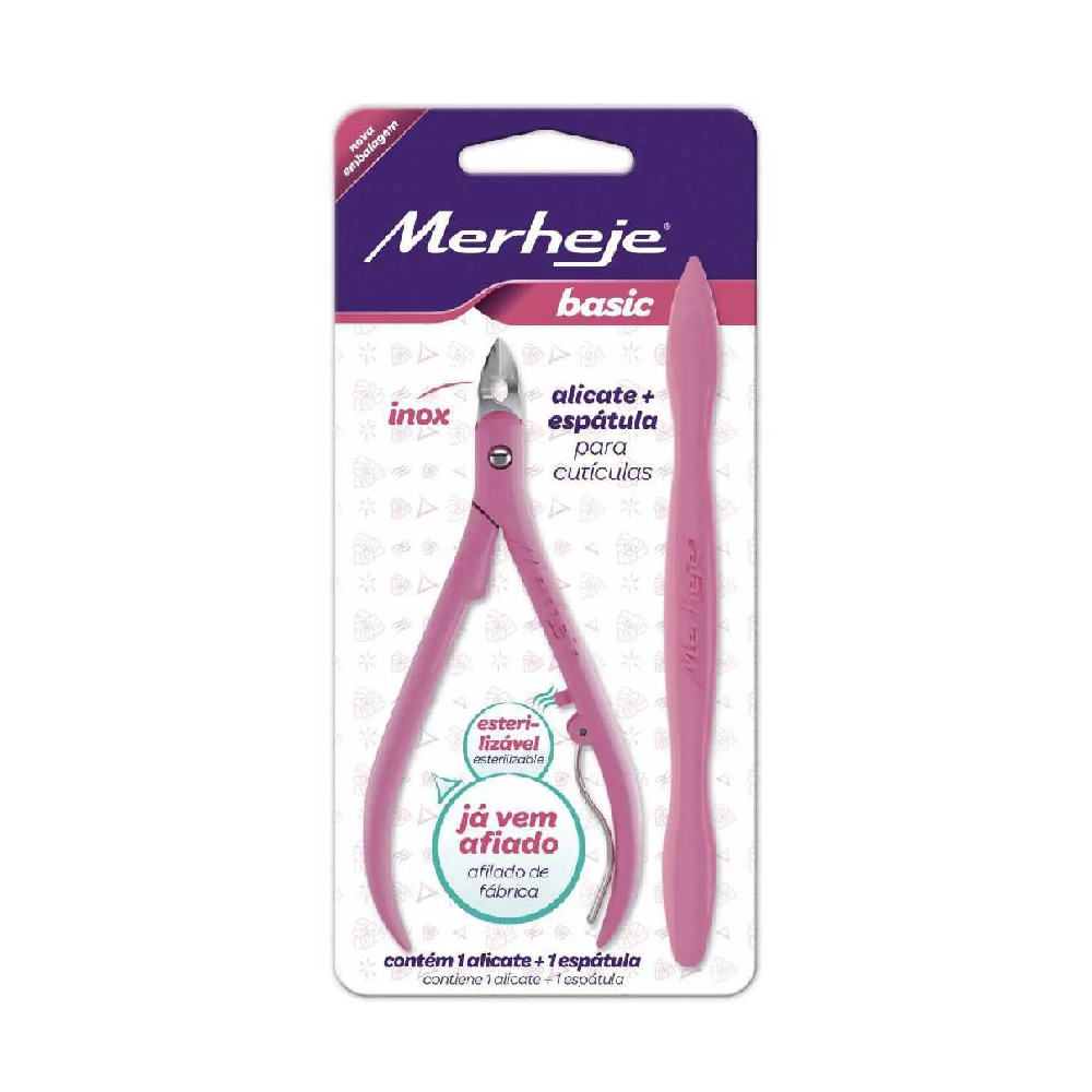 Alicate De Cutículas Merheje Rosa 7896075707141
